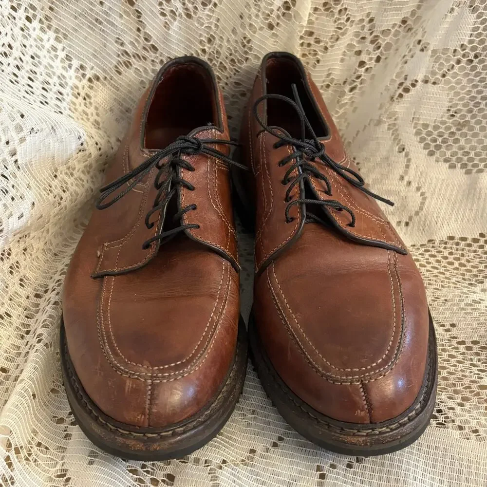 Allen Edmonds Wilbert Men's US 9.5 D Brown Leather Derby Moccasin Shoes